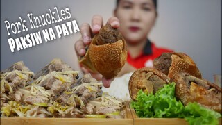 PAKSIW NA PATA + CRISPY KNUCKLES | MUKBANG PH | COLLAB WITH @Diskarteng Basic| SHOUT OUT