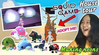 MAKING NEONS + SQUID GAME HOUSE TOUR IN ADOPT ME (Roblox Tagalog 2022)