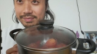 ASMR FRUIT WINE STEWED PEARS - EATING SOUNDS