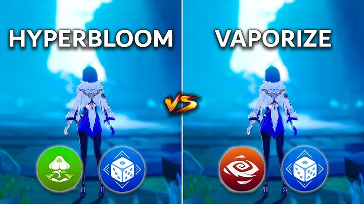 Yelan Hyperbloom vs Yelan Vaporize!! Team comp gameplay Comparison!!!