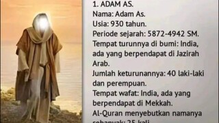 NAMA DAN SILSILAH KETURUNAN NABI SERTA RASUL YANG 25