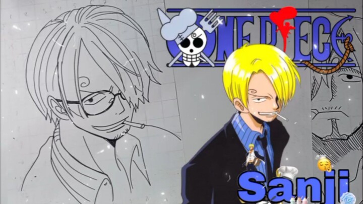 mengambar sanji dari anime one Piece