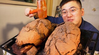 【คนหิวดึก】ไก่ขอทานทำเอง! ดินสีเหลืองอ่อน รสชาตินุ่มฟู ~ skr