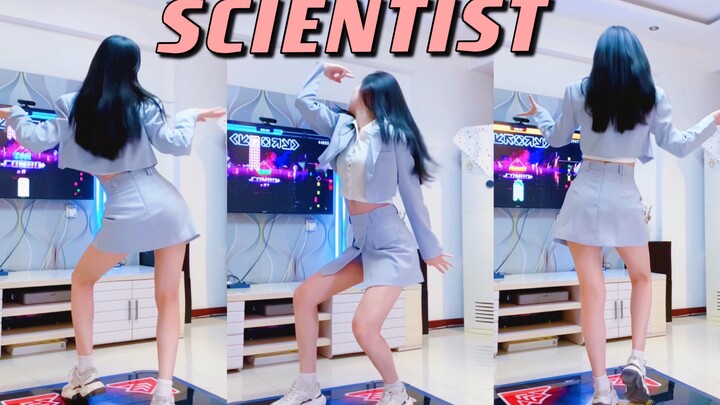【Scientist】The energetic sweet girl in fresh uniform dances on the dance machine to recreate Twice's