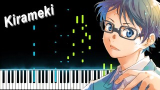 [四月は君の嘘 / Your Lie in April ED] "Kirameki /キラメキ" - wacci (Synthesia Piano Tutorial - ピアノ)