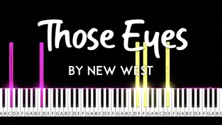 Those Eyes by New West synthesia piano tutorial + sheet music