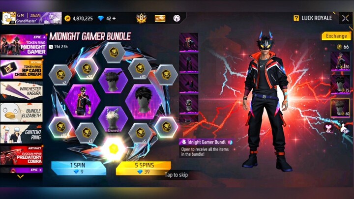 Spin Midnight Gamer & Rambut Ragnarok V2