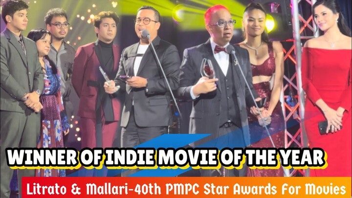 40th PMPC INDIE Movie of the year(LITRATO) & Movie of the year (MALLARI)