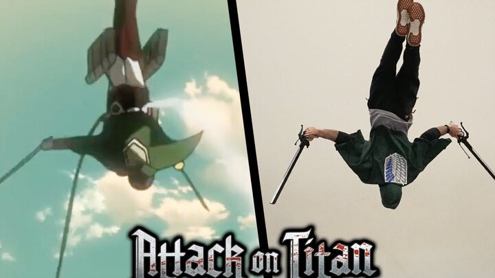 [Attack on Titan] 100% reproduksi aksi salto manuver tiga dimensi! @Nick Pro