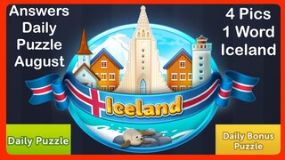 4 Pics 1 Word - Iceland - August 2020 - Daily Puzzle + Daily Bonus Puzzle - Answers - Walkthrough