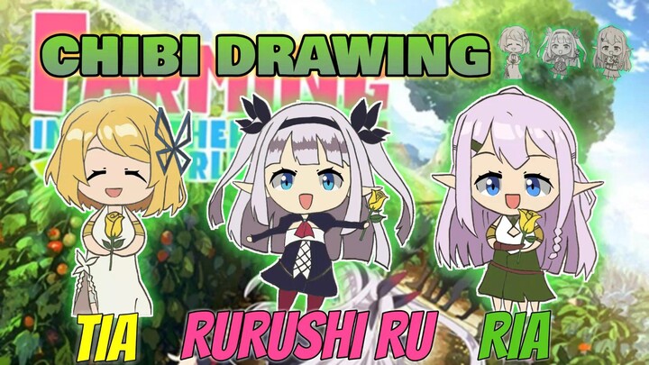 TIA💛, RU❤️ and RIA💚 | Chibi Drawing | #FarmingLifeinAnotherWorldinBilibili