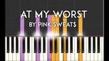 At My Worst by Pink Sweat$ Synthesia piano tutorial - with free sheet music