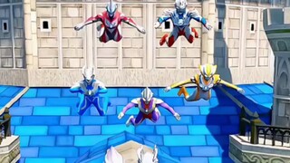 Look, Ultraman is flying with joy.