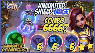 MAGE COMBO 6666 BISA ? UNLIMITED SHIELD ESMERALDA FEAT EVOLUSI 6 ELEMENTALIST ! MAGIC CHESS