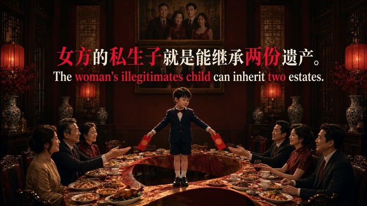 The woman’s illegitimate child can inherit two shares of the estate.