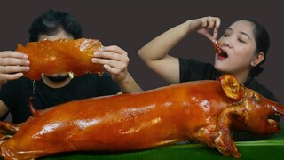 ONE WHOLE LECHON MUKBANG PART 2 | HOW TO COOK A CLEAR SKIN LECHON  | PINOY STYLE MUKBANG