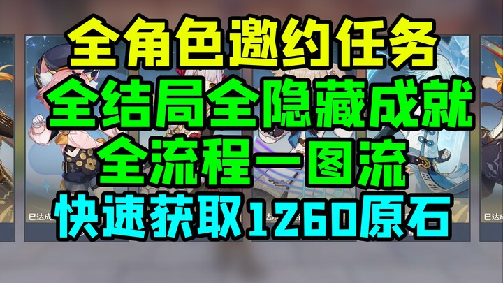 [Genshin Impact] A one-picture guide for all character invitation quests, achievements, and endings!
