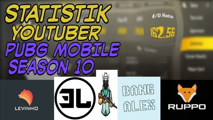 STATISTIK K/D/A YOUTUBER PUBG MOBILE DI SEASON 10