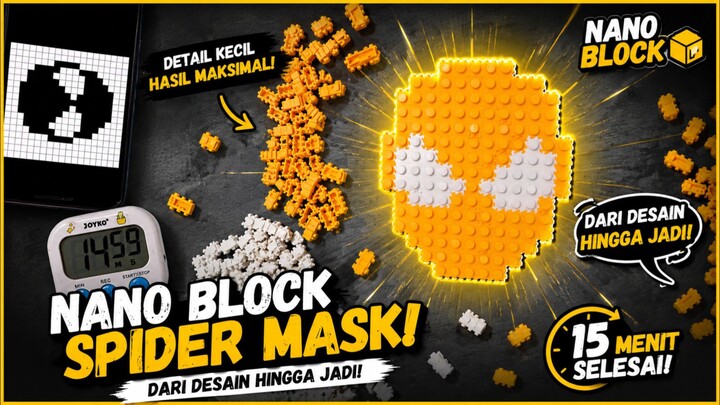 Membuat Masker Spider Pixel Art dengan Nano Block