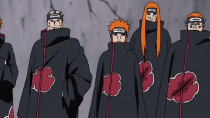 Tim terkuat Hokage, enam jalur kehidupan Pain dulu dan sekarang, masing-masing terkait dengan Jiraiy