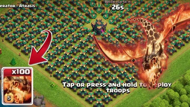 100 Super Dragon vs Scattershot (Clash of Clans)