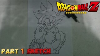 Drawing Goku || Part 1 Sketch 🤍