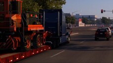 Transportation of a forest machinery by truck