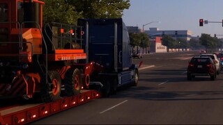 Transportation of a forest machinery by truck