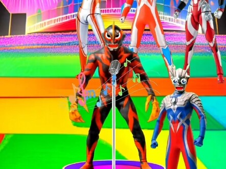Monster itu mengubah Ultraman menjadi monster jelek.