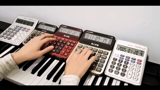 Play the song "Kiss Everywhere" with five calculators