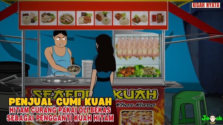 AZAB PENJUAL CUMI KUAH HITAM CULAS PAKAI OLI BEKAS SEBAGAI PENGGANTI KUAH  S