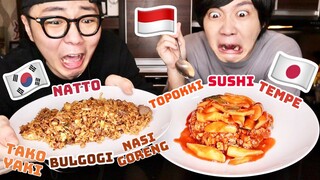 CAMPUR MAKANAN INDONESIA, KOREA, JEPANG!!