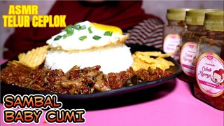 Asmr Telur Ceplok + Sambal Baby Cumi, ikan teri dan ayam suwir | Cobek Nyonya | asmr indonesia