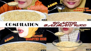 ASMR RAW RICE EATING| COMPILATION ROASTED BASMATI RICE BIG SPOON| MAKAN BERAS SANGRAI PAKE CENTONG