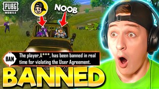 Trolling a Noob 😂 HE GOT BANNED 😭 PUBG MOBILE