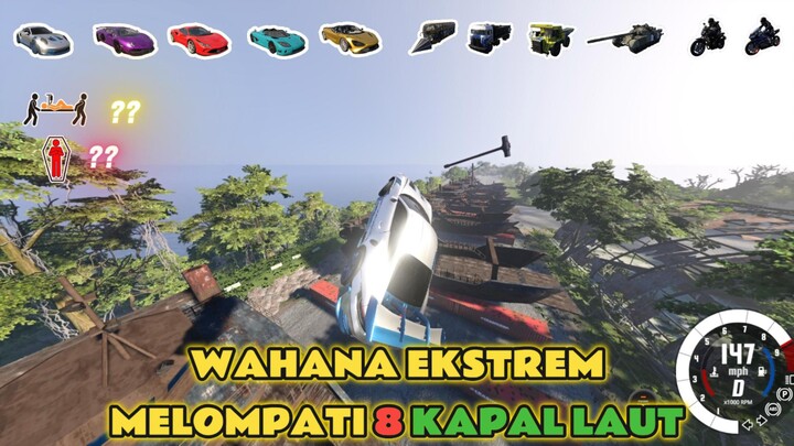 WAHANA EKSTREM MELOMPATI 8 KAPAL LAUT | BEAMNG DRIVE