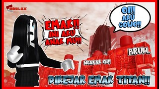 PRANK NGAKAK !! MASAKO KETEMU MAK TITAN !! Feat @MOOMOO  SNK RUMBLING Roblox Indonesia