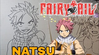 menggambar natsu dari anime fairy tail