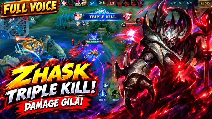 ZHASK MENGAMUK! 🔥 TRIPLE KILL + DAMAGE GILA! | Mobile Legends