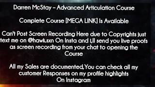 Darren McStay course  - Advanced Articulation Course download
