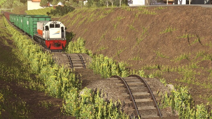 Kereta Api Anjlok Melewati Rel Terkubur Tanah | Train Derails Over Rail Buried in Earth