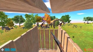 Ride on Tyrannosaurus Head. FPS Perspective! Animal Revolt Battle Simulator