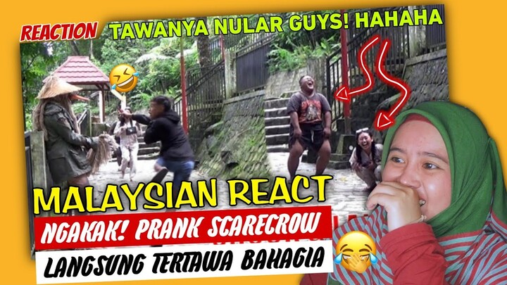 LANGSUNG KETAWA BAHAGIA! 😂 PRANK LUCU ORANG ORANGAN SAWAH | MALAYSIAN🇲🇾REACTION