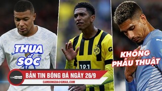 Bản tin sáng 26/9 | Pháp nếm đắng Đan Mạch; Dortmund hạ giá Bellingham; Araujo không phẫu thuật