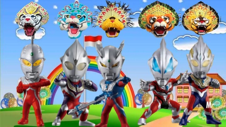 ULTRAMAN TRIGGER, GEED, ZERO, TIGA DAN ULTRASEVEN BERUBAH MENJADI BARONGAN WARNA WARNI