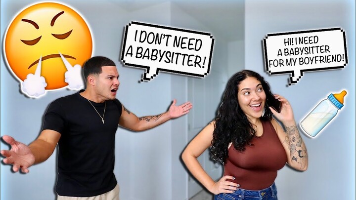 HIRING A BABYSITTER FOR MY BOYFRIEND TO SEE HIS REACTION!!