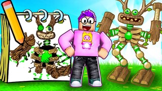 EVERYTHING WE DRAW COMES TO LIFE IN ROBLOX!? (ROBLOX DOODLE TRANSFORM MY SINGING MONSTERS CHALLENGE)