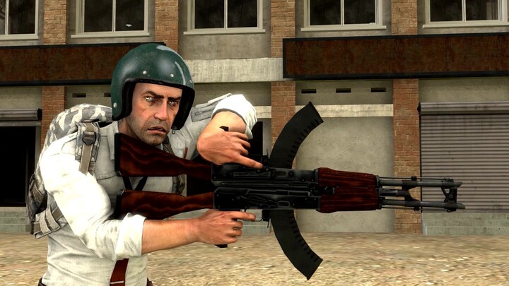 PUBG animation: If AK is combined like this, will there be no recoil {SFM}