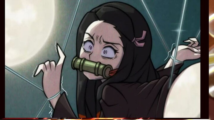 Demon Slayer fan art: Nezuko, with her healed hands, clumsily bandages Inosuke’s wounds. Ellis