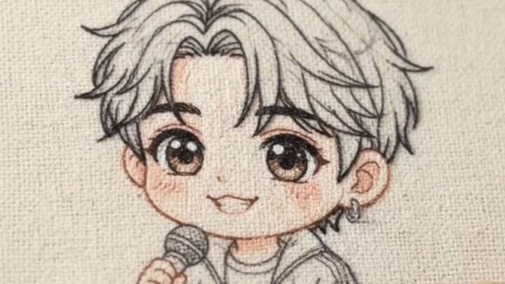 A BTS Portrait, One Stitch at a Time 🧵💜✨ #BTS #Embroidery #Shorts